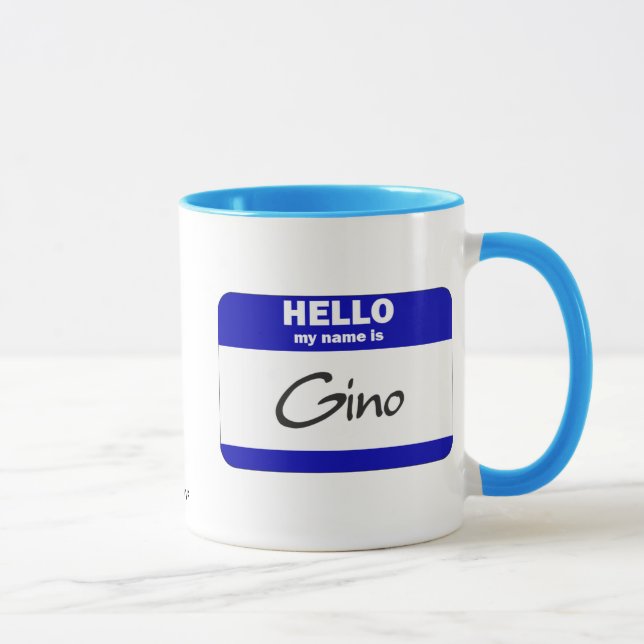 Hello My Name Is Gino (Blue) Mug (Right)