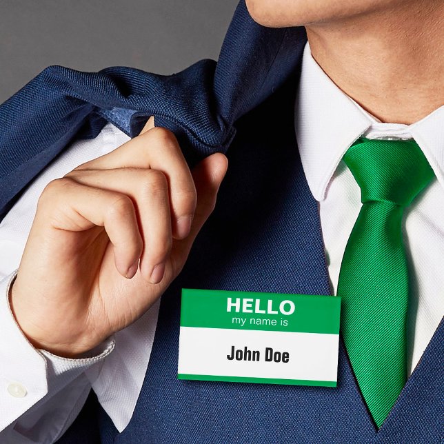 Hello My Name Is - Green Name Tag (Creator Uploaded)