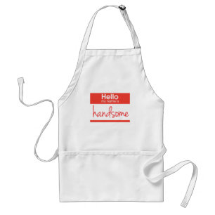'Hello My Name Is Handsome' Standard Apron