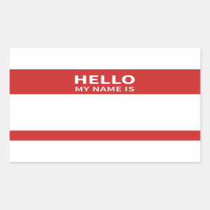 Hello my name is introduction tag or label sticker