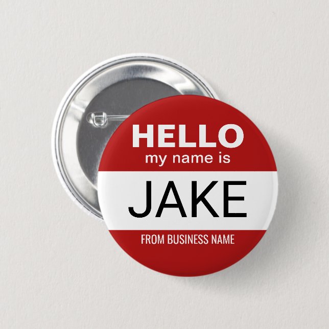 Hello My Name is Jake - funny halloween costume 6 Cm Round Badge (Front & Back)