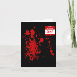 Hello My Name Is Jason Funny Halloween Costume  Card