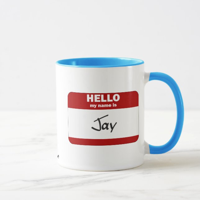 Hello My Name Is Jay (Red) Mug (Right)