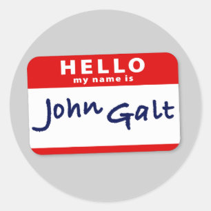 Hello My Name is John Galt Classic Round Sticker