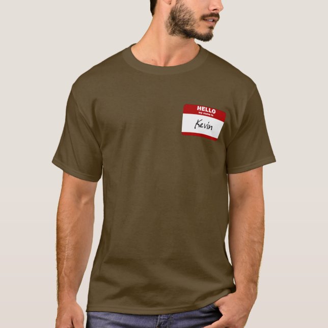 Hello My Name Is Kevin (Red) T-Shirt (Front)