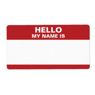 Hello My Name Is label