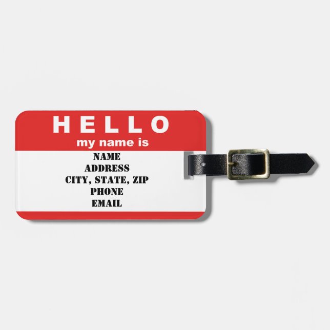 Hello My Name is...Luggage Tag (Front Horizontal)