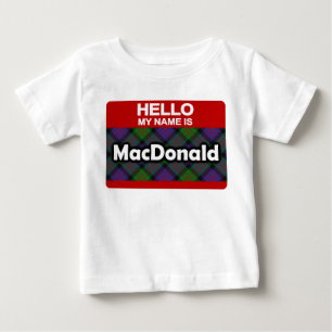 Hello My Name is MacDonald Scottish Clan Tartan Baby T-Shirt