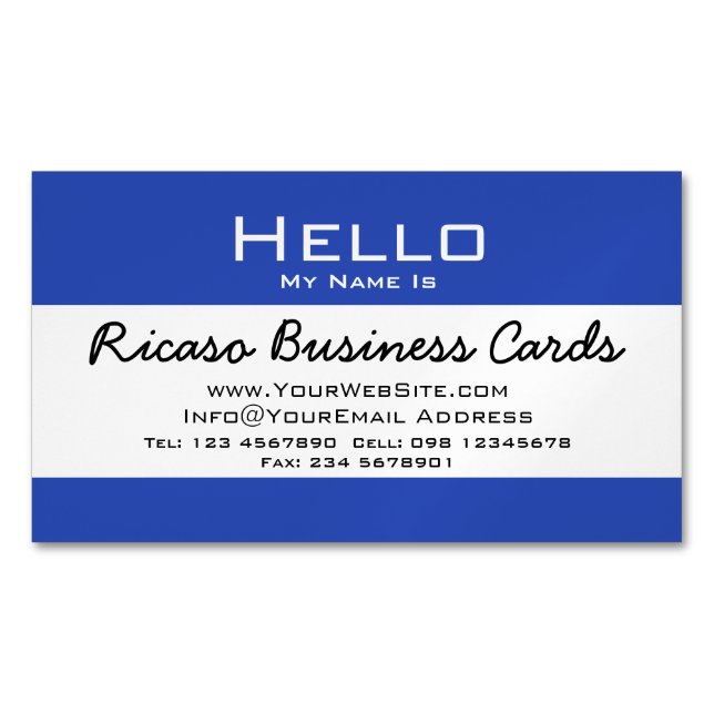 Hello My Name Is Magnetic Business Card (Front)
