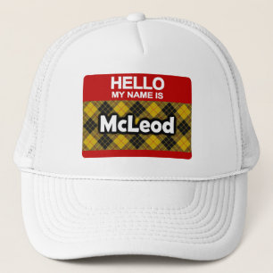 Hello My Name is McLeod Scottish Clan Tartan Trucker Hat