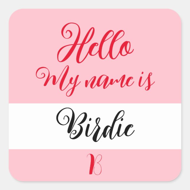 "Hello My Name Is" Name Badge Label Sticker (Front)
