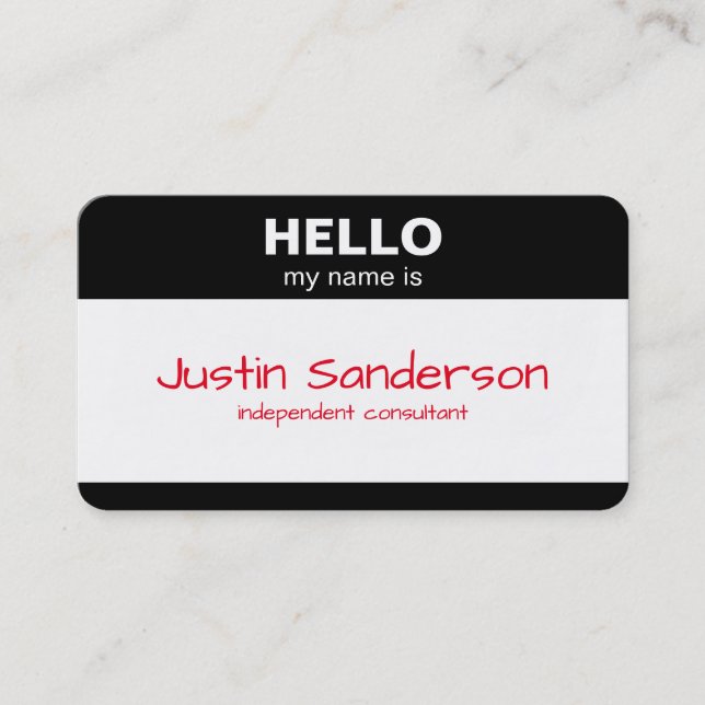 Hello My Name Is, Name Tag - Business Card (Front)