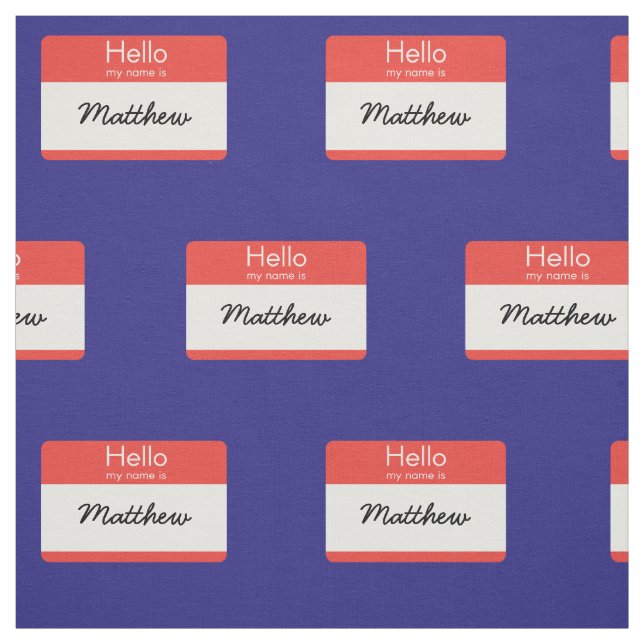 Hello My Name is Name Tag Fabric (Swatch)