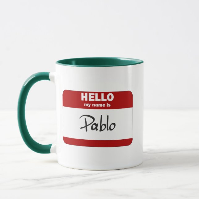 Hello My Name Is Pablo (Red) Mug (Left)