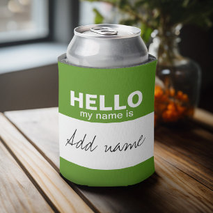 Hello my name is - personalised can cooler