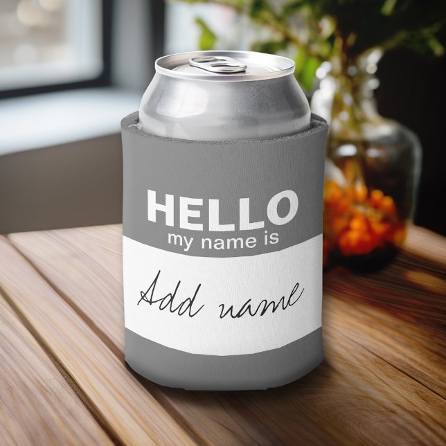 Hello my name is - personalised can cooler (Custom Can Cooler)