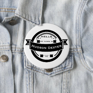 Hello My name is Personalised Hello Gifts 10 Cm Round Badge