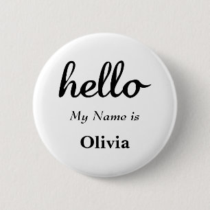 Hello My name is Personalised Hello Gifts 6 Cm Round Badge