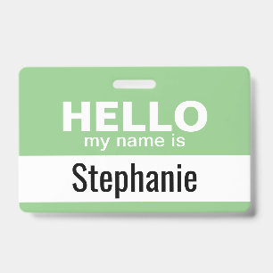 Hello my name is - personalised ID badge