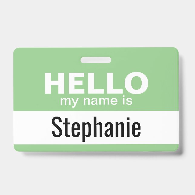 Hello my name is - personalised ID badge (Front)