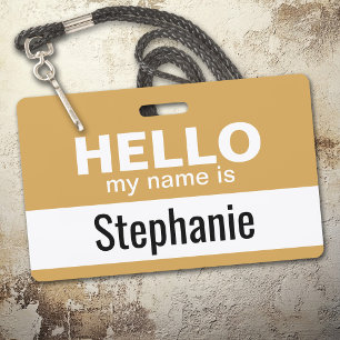 Hello my name is - personalised ID badge