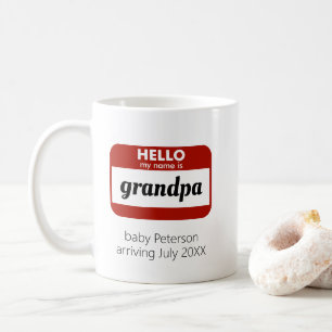 "Hello My Name Is" Personalised Pregnancy Reveal Coffee Mug