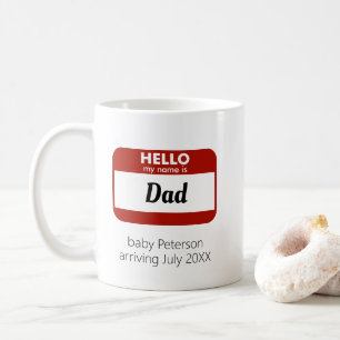 "Hello My Name Is" Personalised Pregnancy Reveal Coffee Mug