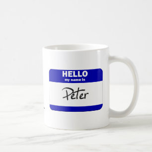 Hello My Name Is Peter (Blue) Coffee Mug