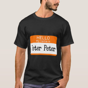 Hello My Name Is Peter Sticker Name Tag On A Shirt