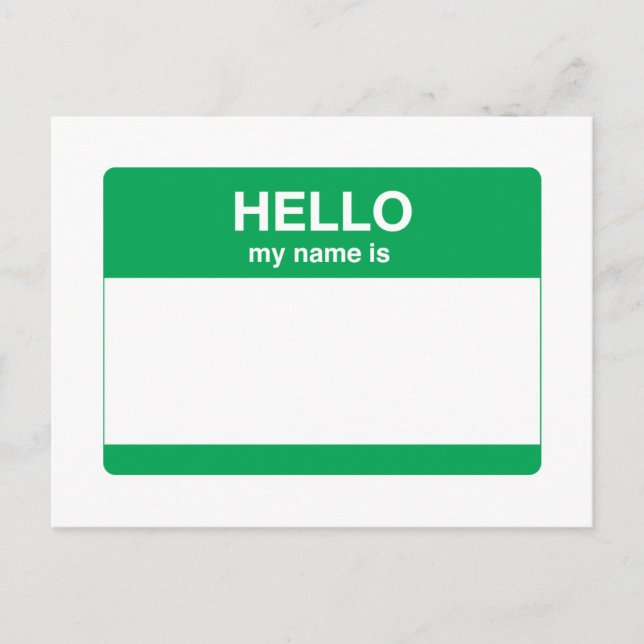 Hello, My Name is Postcard (Front)