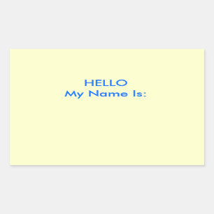 HELLO My Name Is: Rectangular Sticker