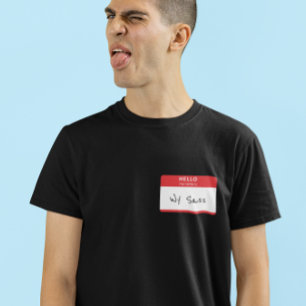 Hello My Name is Rude or Funny Red Customisable T-Shirt