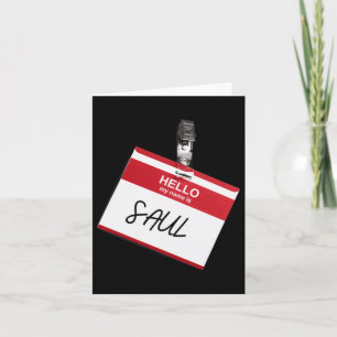 Hello My Name Is Saul Funny Halloween Name Tag Cus Card
