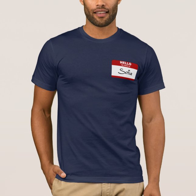 Hello My Name Is Sofia (Red) T-Shirt (Front)