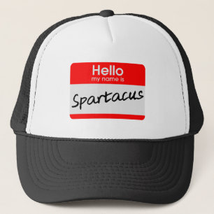 Hello My Name Is Spartacus Name Tag Ball Cap Hat