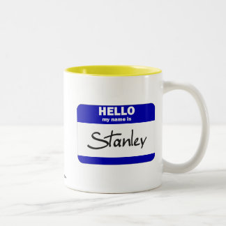 Hello My Name Is Stanley (Blue) Two-Tone Coffee Mug