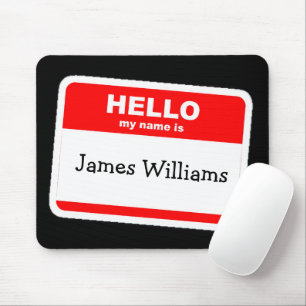 Hello My Name Is Sticker Mouse Mat