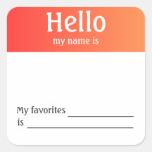 Hello My Name Is Stickers