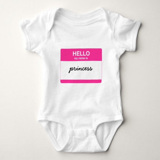 Hello, My Name is Tag Baby Bodysuit (Front)