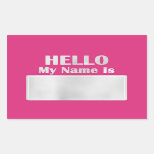 Hello My Name Is Tag Meeting Class Meeting Pink