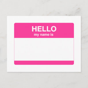 Hello, My Name is Tag Postcard