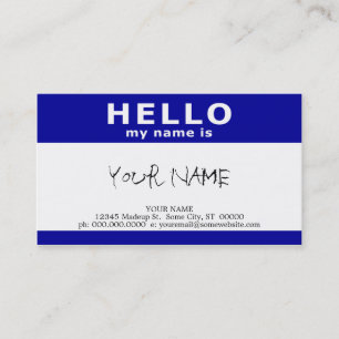 hello my name is (with QR code) Business Card