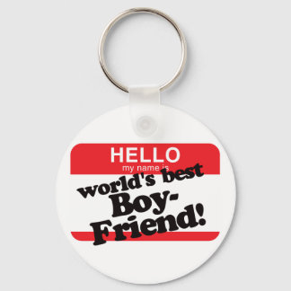 Hello My Name Is World's Best Boyfriend Key Ring