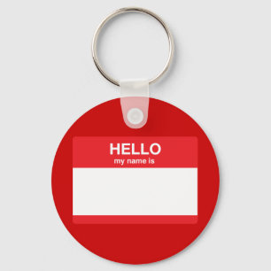Hello, my name is (your text) key ring