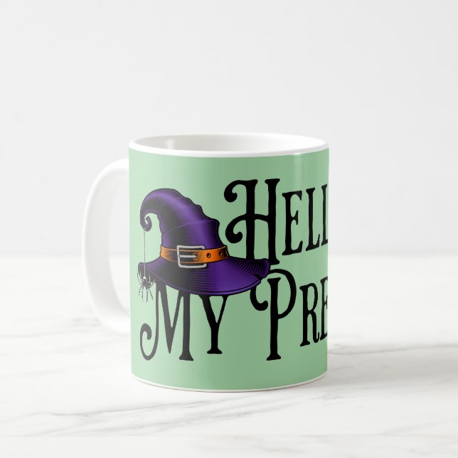 Hello My Pretties, Witch Hat Coffee Mug (Front Left)