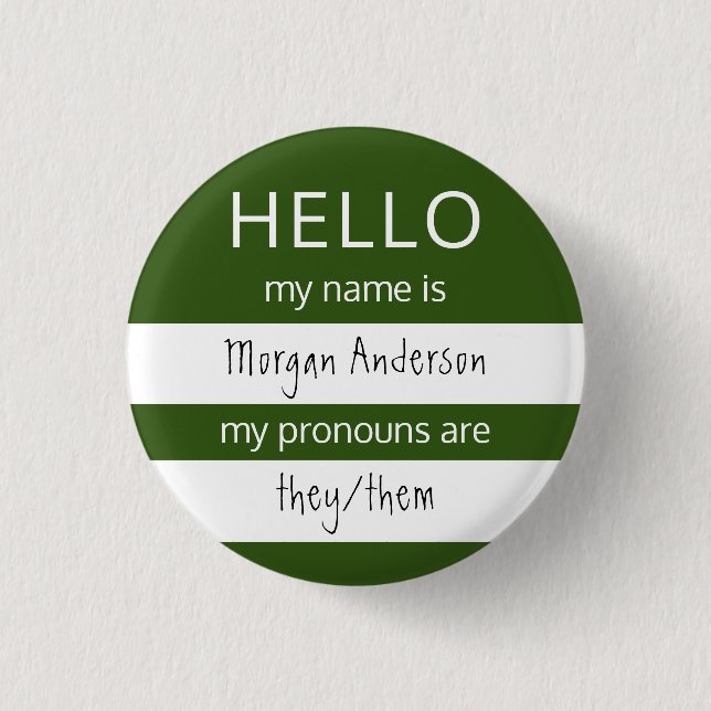 HELLO Name and Pronouns Badge (Front)