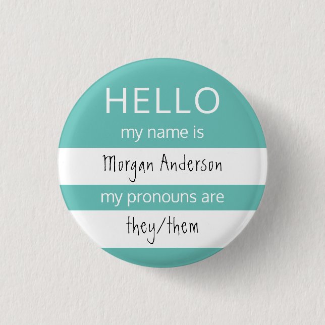 HELLO Name and Pronouns Badge (Front)