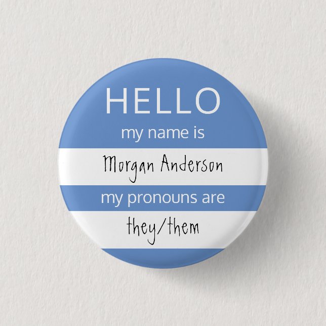 HELLO Name and Pronouns Badge (Front)