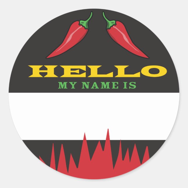 Hello name tag chilli peppers cookoff (Front)