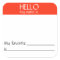 Hello Name Tag Sticker Badge Funny Party